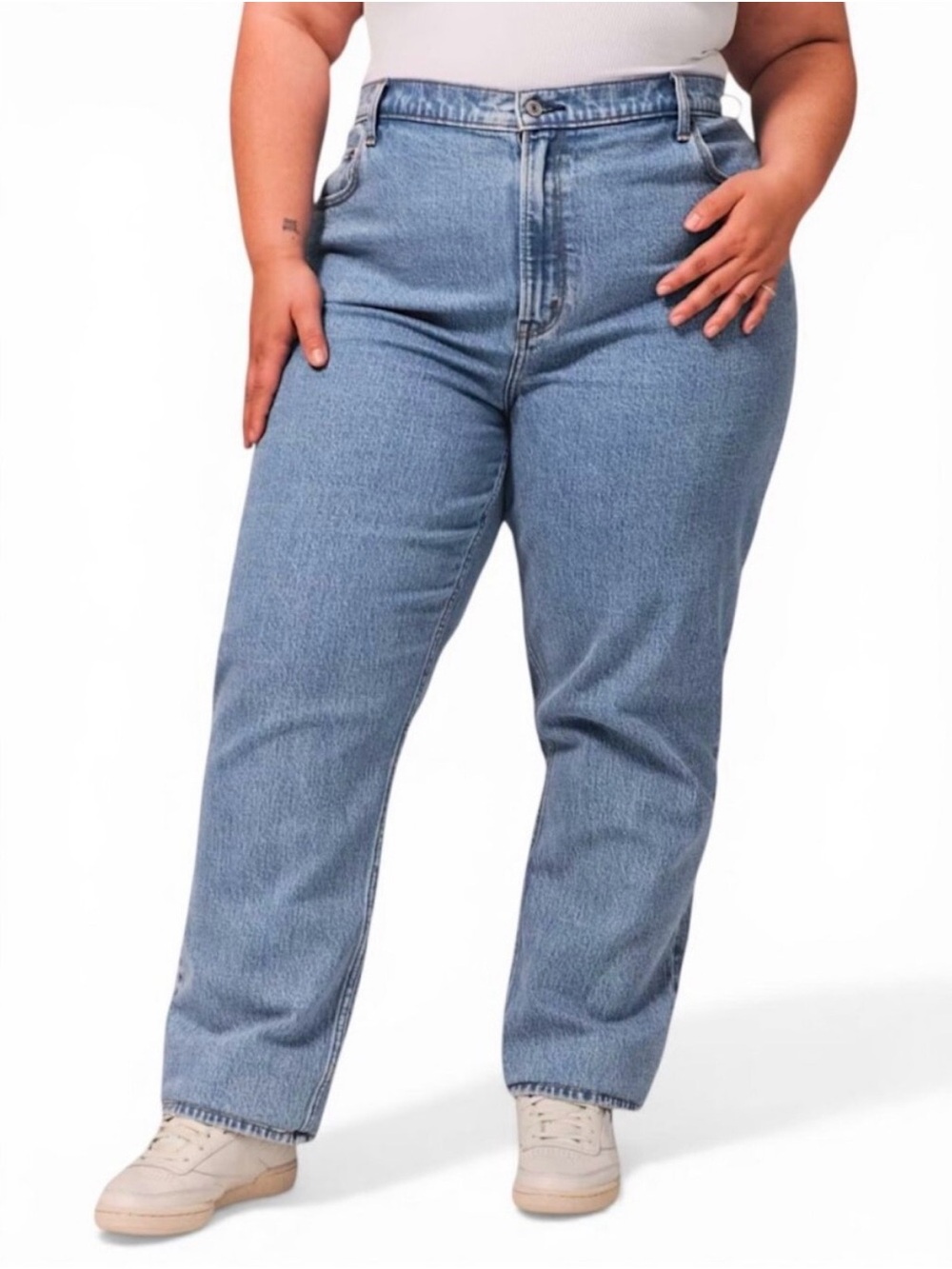 90’s Style Classic Dark Wash Straight Jeans - Deep Blue Denim